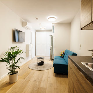 The well-equipped kitchen-living room in the Apartment.