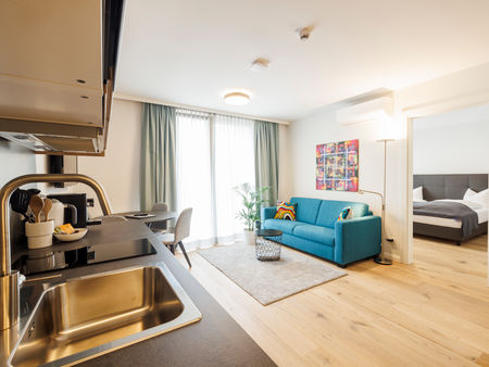 The modern, fully equipped kitchen-living room in the Apartment